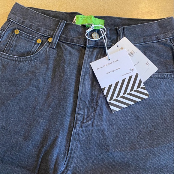 NWT Free People X Sandrine Rose Oversized Slouchy Fringe Hem Bermuda Jean Shorts - Picture 3 of 9